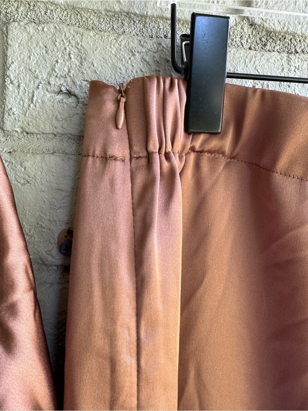 Rachel Zoe Brown Satin Shirt and Wide Leg Pants NWT Sz XL - Picture 6 of 9